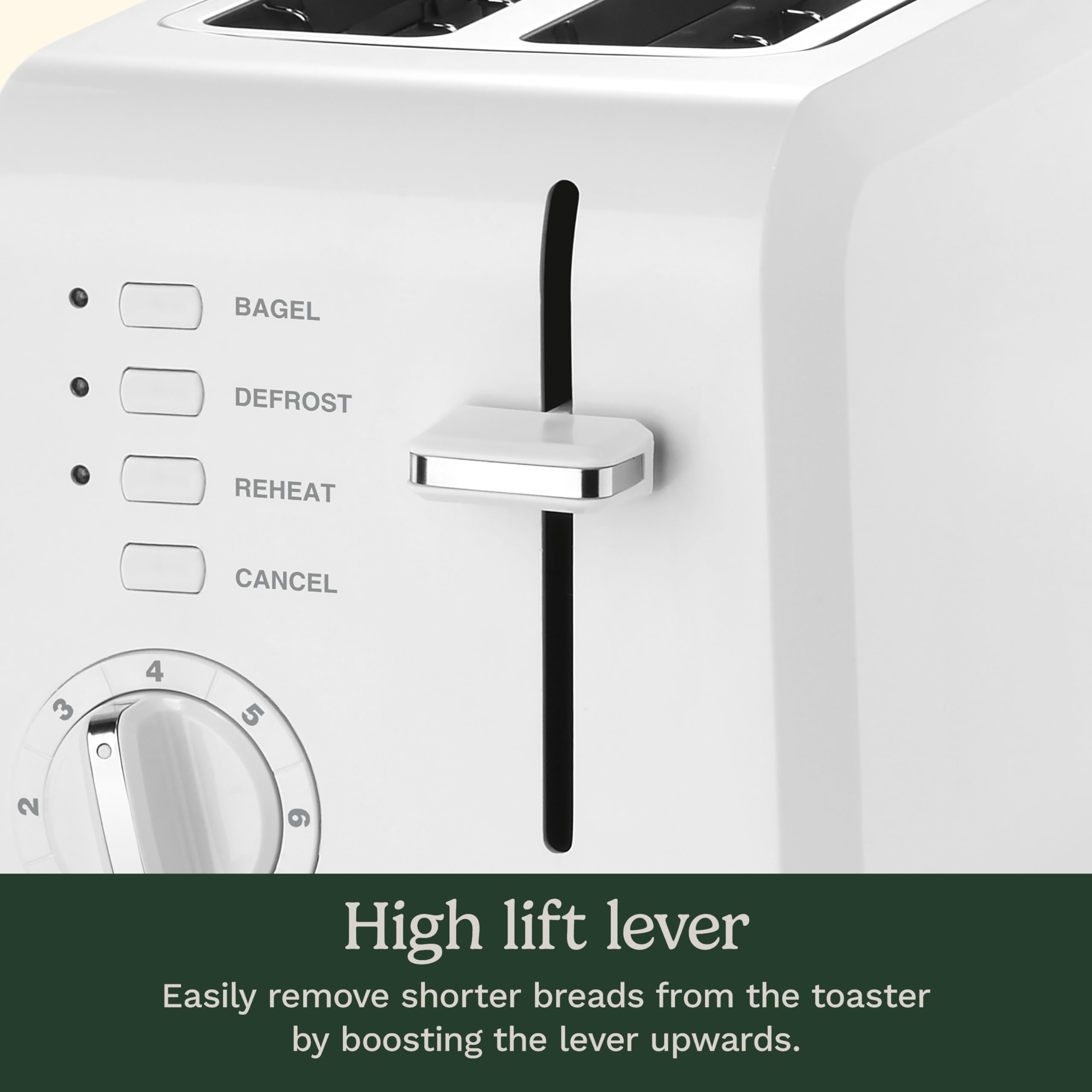 Cuisinart CPT-122 2-Slice Compact Plastic Toaster, Slots for Bagels & Bread, 7 Shade Settings, Cancel/Defrost/Reheat Functions, Removable Crumb Tray, Small Kitchen Appliance for Home & Office, White