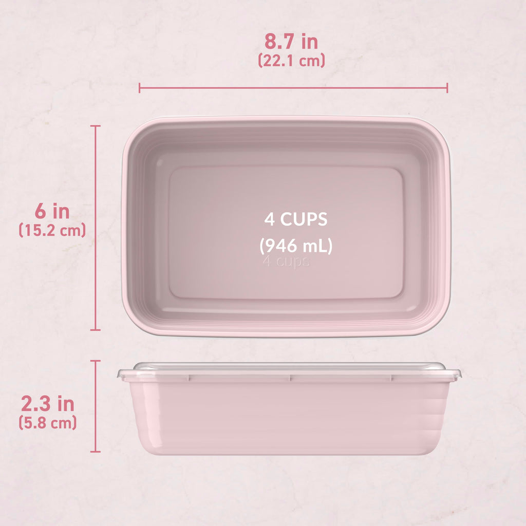 Bentgo Prep - 20-Piece 1-Compartment Reusable Meal Prep Containers with Lids, PFAS & BPA Free Materials, Durable, Microwave, Freezer, & Dishwasher Safe To Go Food Storage (Blush Pink)