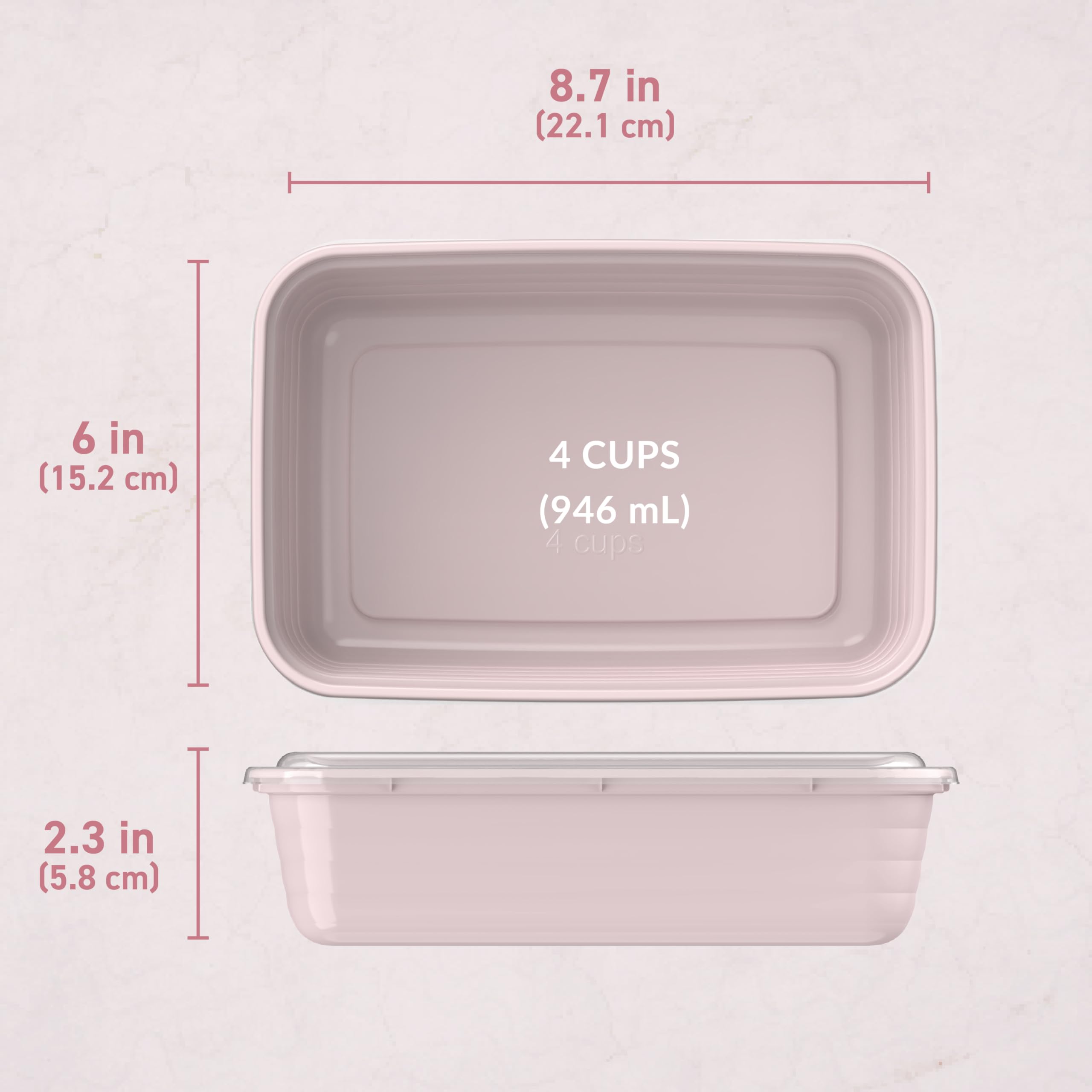 Bentgo Prep - 20-Piece 1-Compartment Reusable Meal Prep Containers with Lids, PFAS & BPA Free Materials, Durable, Microwave, Freezer, & Dishwasher Safe To Go Food Storage (Blush Pink)
