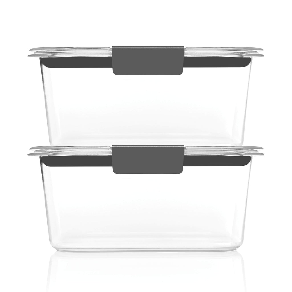 Rubbermaid Brilliance BPA-Free Food Storage Containers, Medium Deep, 4.7 Cup, 2-Pack, Airtight & Leak-Proof, Microwave & Dishwasher Safe