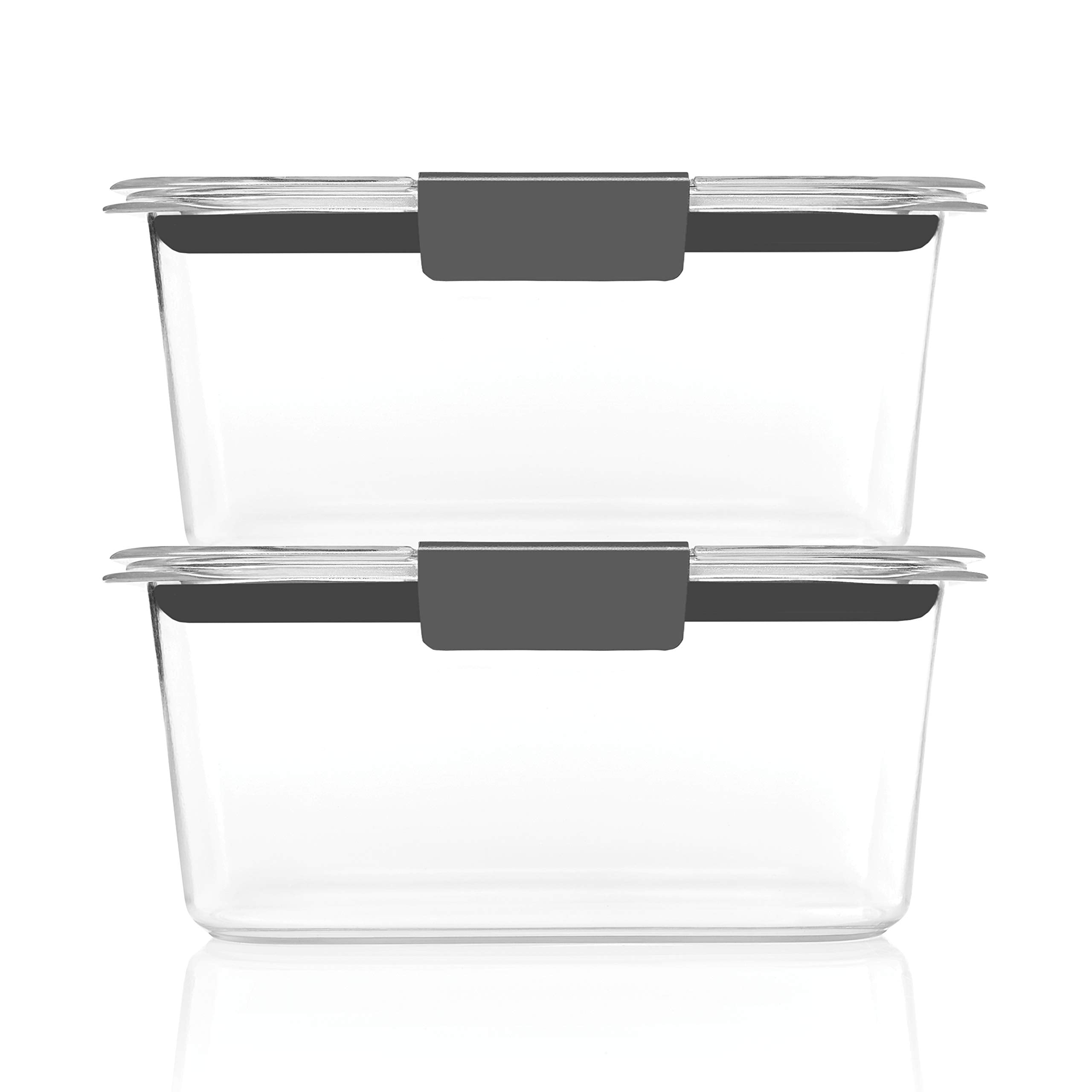 Rubbermaid Brilliance BPA-Free Food Storage Containers, Medium Deep, 4.7 Cup, 2-Pack, Airtight & Leak-Proof, Microwave & Dishwasher Safe
