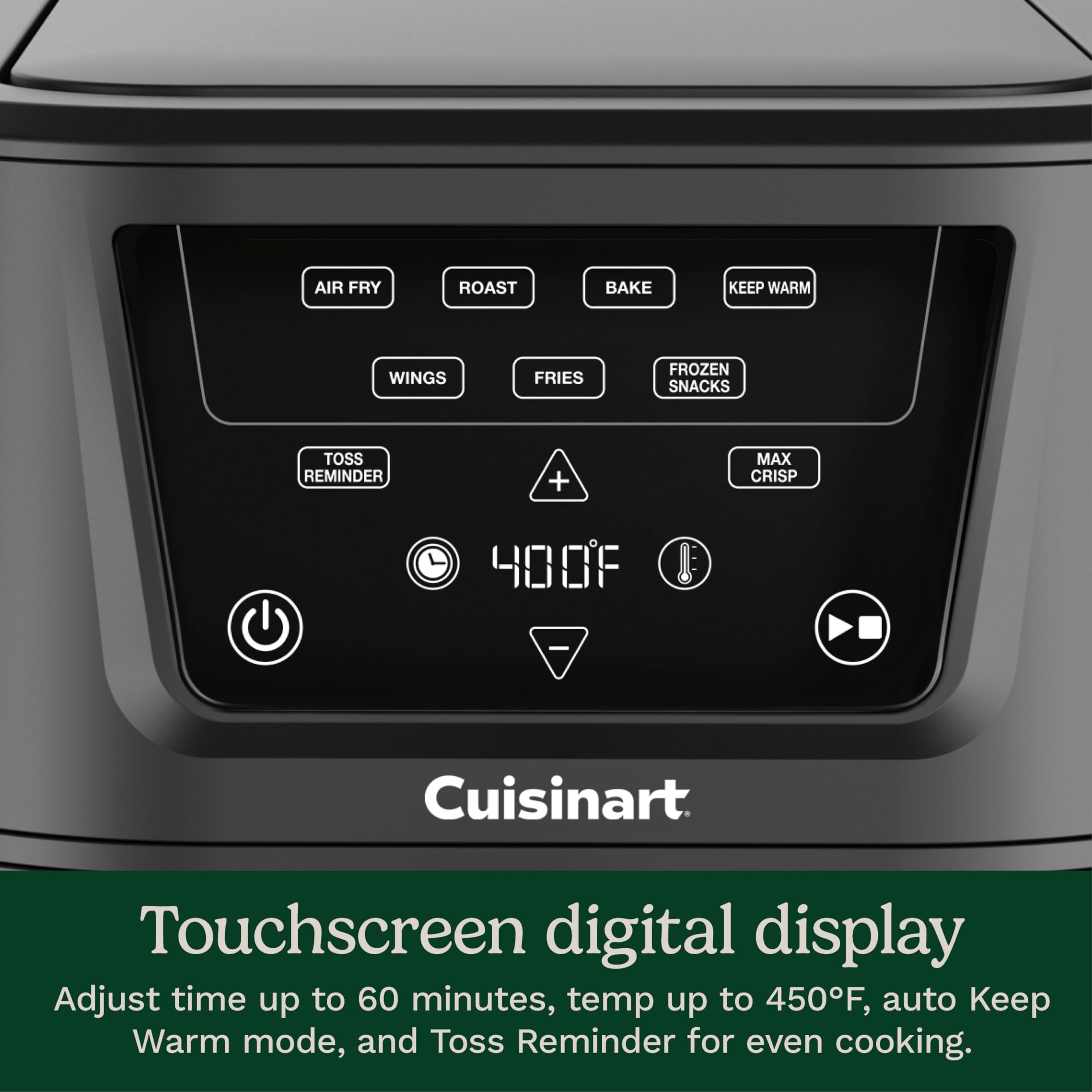 Cuisinart CompactMax 8-Quart Basket Air Fryer for Large Family Meals, Compact Ceramic Countertop Fits a 4.5-lb Chicken, 4-in-1 Air Fry, Roast, Bake & Keep Warm, Easy-Clean Dishwasher-Safe, AIR-210