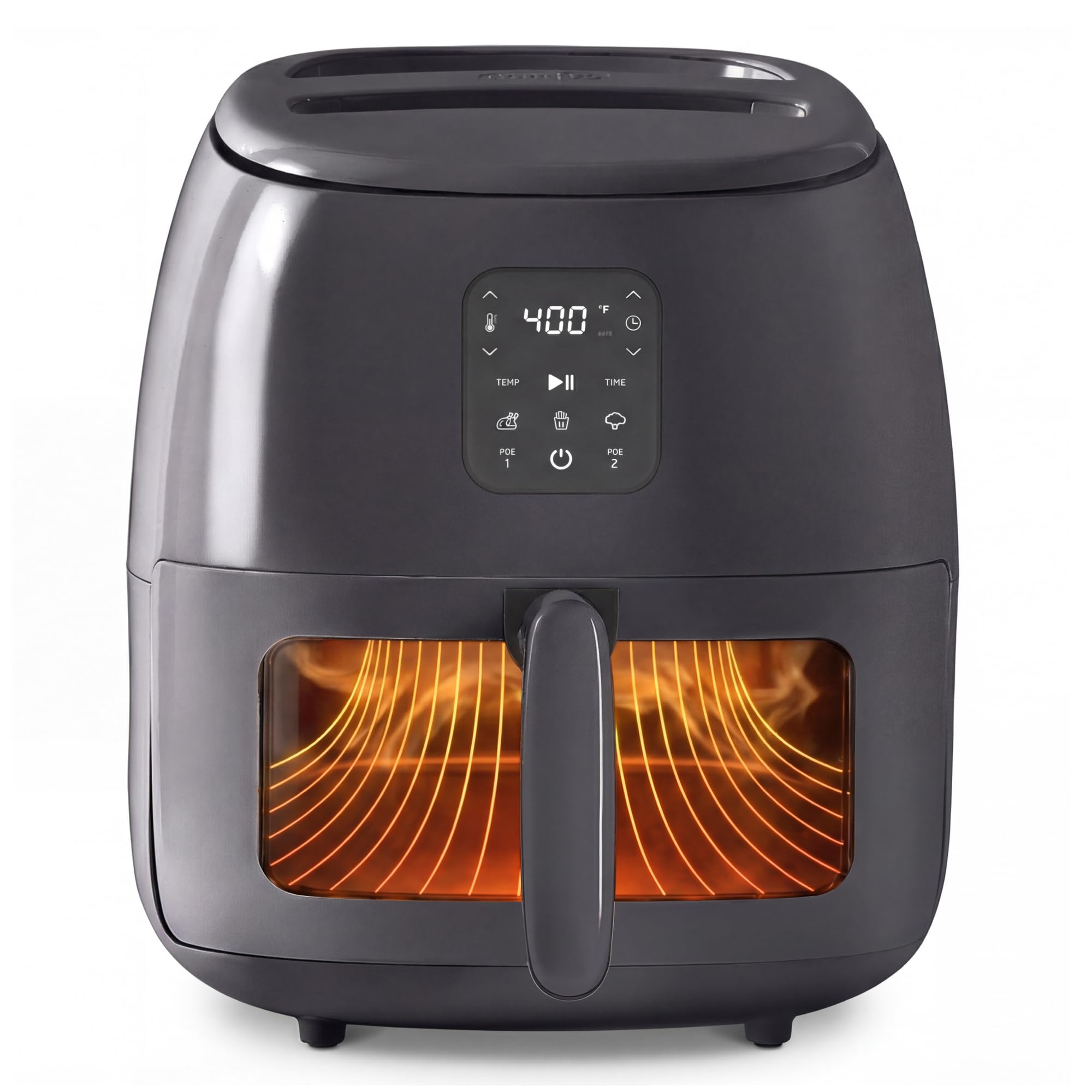 Dash 6QT Infrared Digital Air Fryer - Safe Ceramic Nonstick, Basket Style, Viewing Window, Custom Presets & Auto Shake Reminder - Dishwasher Safe Parts, 6 Quart Family-Size Air Fryer