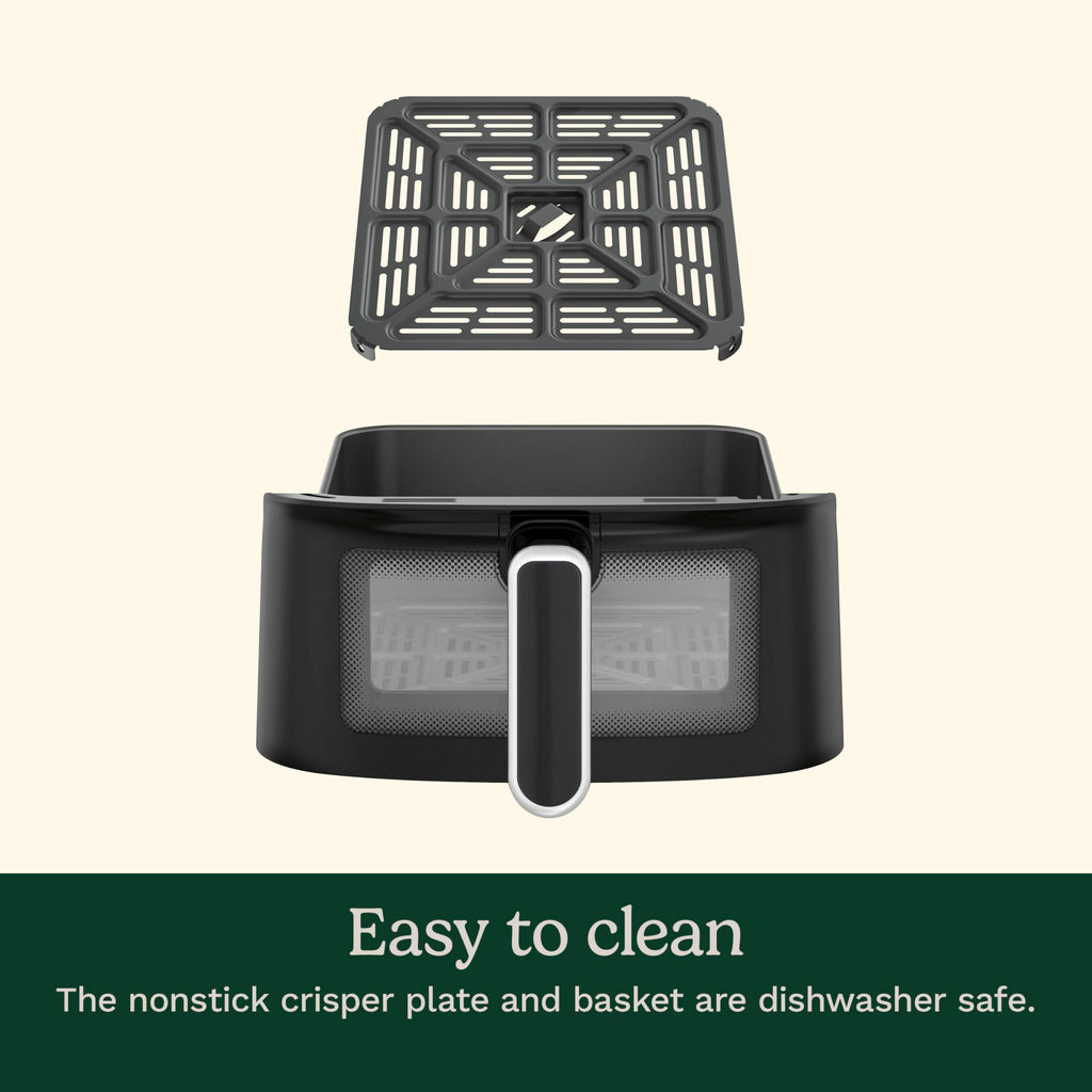 Cuisinart Air Fryer, 6-Quart Basket Large Fryer with 5 Cooking Functions to Roast, Bake, Broil, Air Fry and Keep Warm, 5 Airfryer Presets, Dishwasher-Safe Parts, AIR-200NAS, Stainless Steel & Black