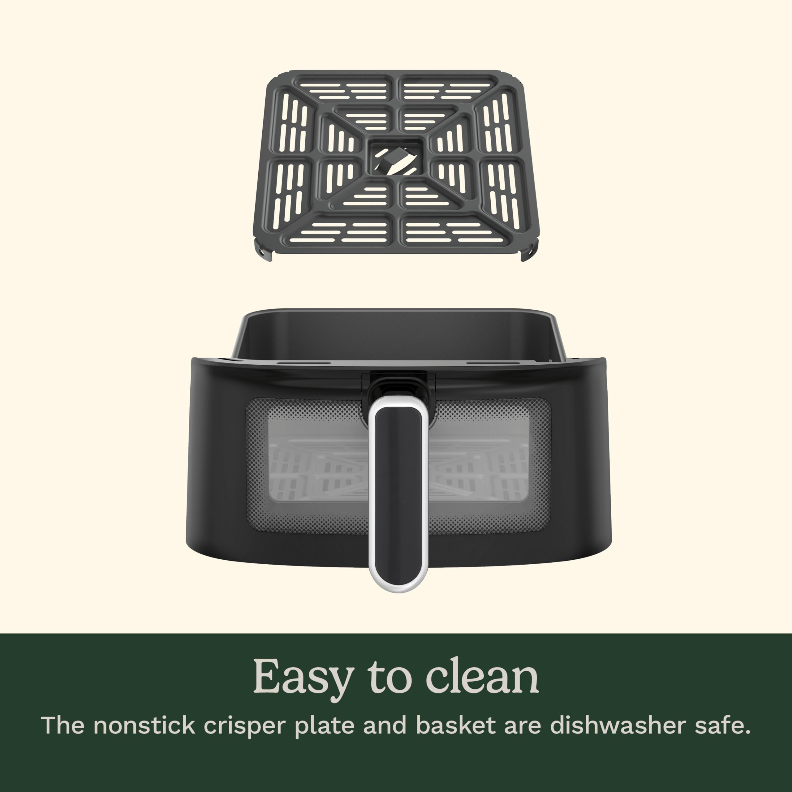 Cuisinart Air Fryer, 6-Quart Basket Large Fryer with 5 Cooking Functions to Roast, Bake, Broil, Air Fry and Keep Warm, 5 Airfryer Presets, Dishwasher-Safe Parts, AIR-200NAS, Stainless Steel & Black