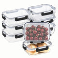 8 Pack 36oz Large Glass Meal Prep Containers with lids, Glass Food Storage Containers with Leak Proof Snap Lock Lids , Airtight Bento lunch Boxes, Kitchen Storage, Oven, Freezer and Dishwasher Safe - My Kitchen Products