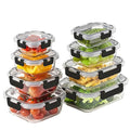 8 Pack Borosilicate Glass Food Storage Containers with Lids, Glass Meal Prep Containers, Airtight Bento Lunch Boxes with Snap Locks, Oven, Freezer and Dishwasher Safe, BPA Free, Kitchen Storage Set - My Kitchen Products