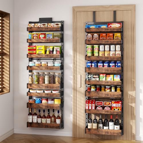 8-Tier Over The Door Pantry Organizer, Heavy-Duty Metal Wall Mount or Hanging Spice