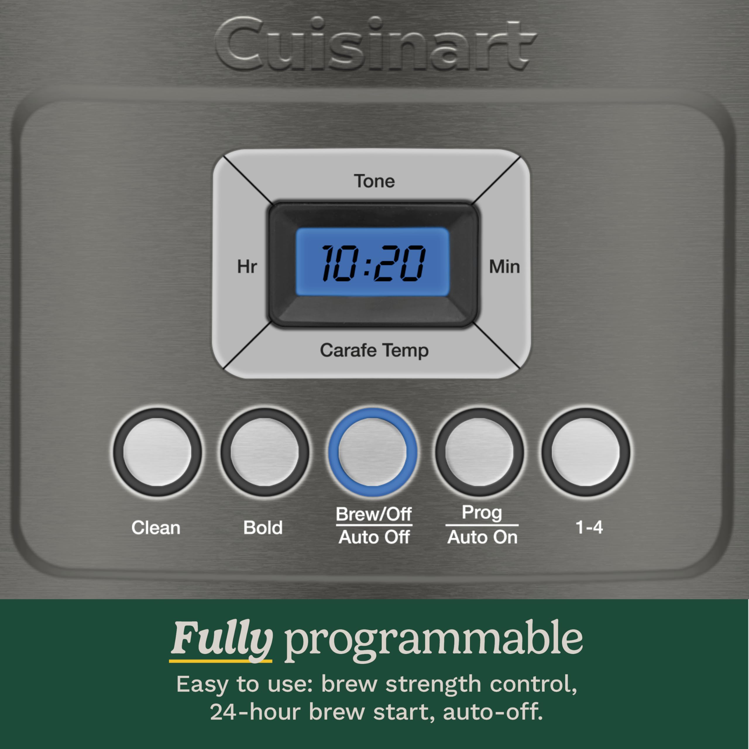 Cuisinart 14-Cup Coffee Maker, Programmable PerfecTemp Glass Carafe Coffee Machine with 1-4 Cup Setting, Brew Strength Control and Pause, Stainless Steel, DCC-3200BKSNAS, Black
