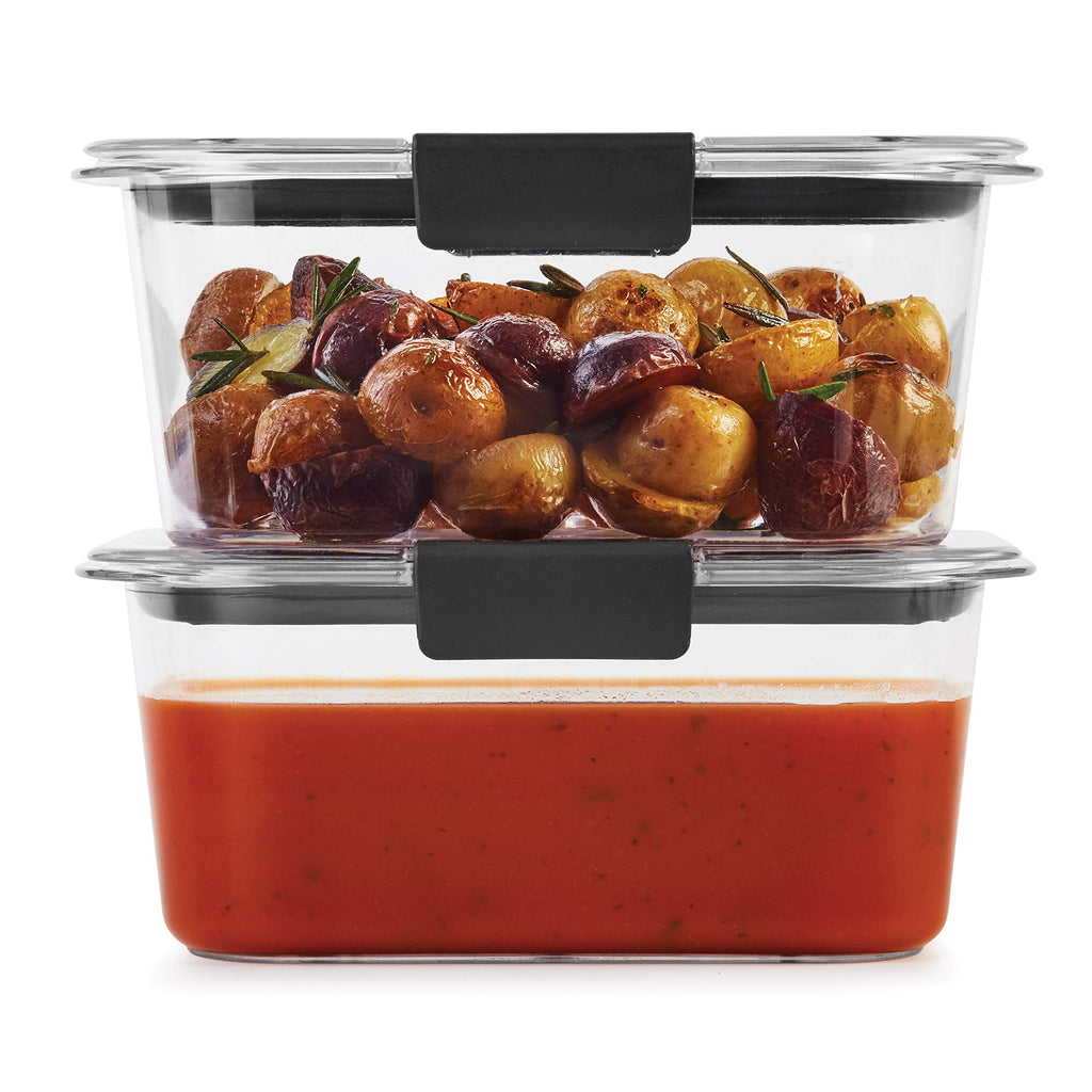 Rubbermaid Brilliance BPA-Free Food Storage Containers, Medium Deep, 4.7 Cup, Airtight & Leak-Proof, Microwave & Dishwasher Safe, 4 Count (Pack of 2)