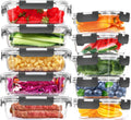 Skroam 10-Pack Glass Meal Prep Containers, Food Storage Containers with Snap Locking Lids, Airtight Bento Boxes for Microwave, Oven, Freezer and Dishwasher