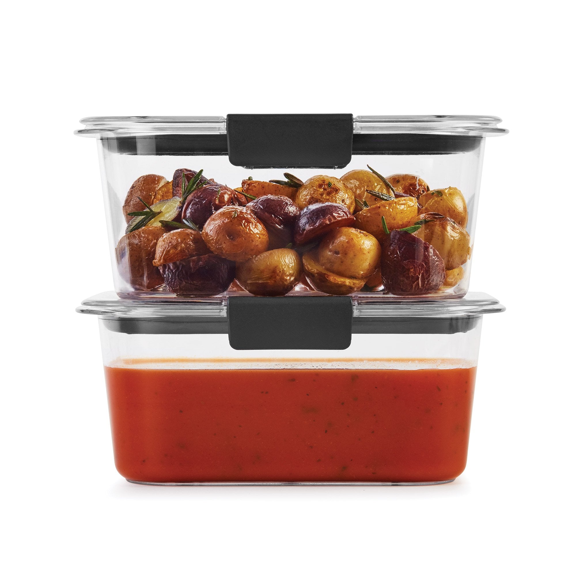 Rubbermaid Brilliance BPA-Free Food Storage Containers, Medium Deep, 4.7 Cup, Airtight & Leak-Proof, Microwave & Dishwasher Safe, 4 Count (Pack of 2)