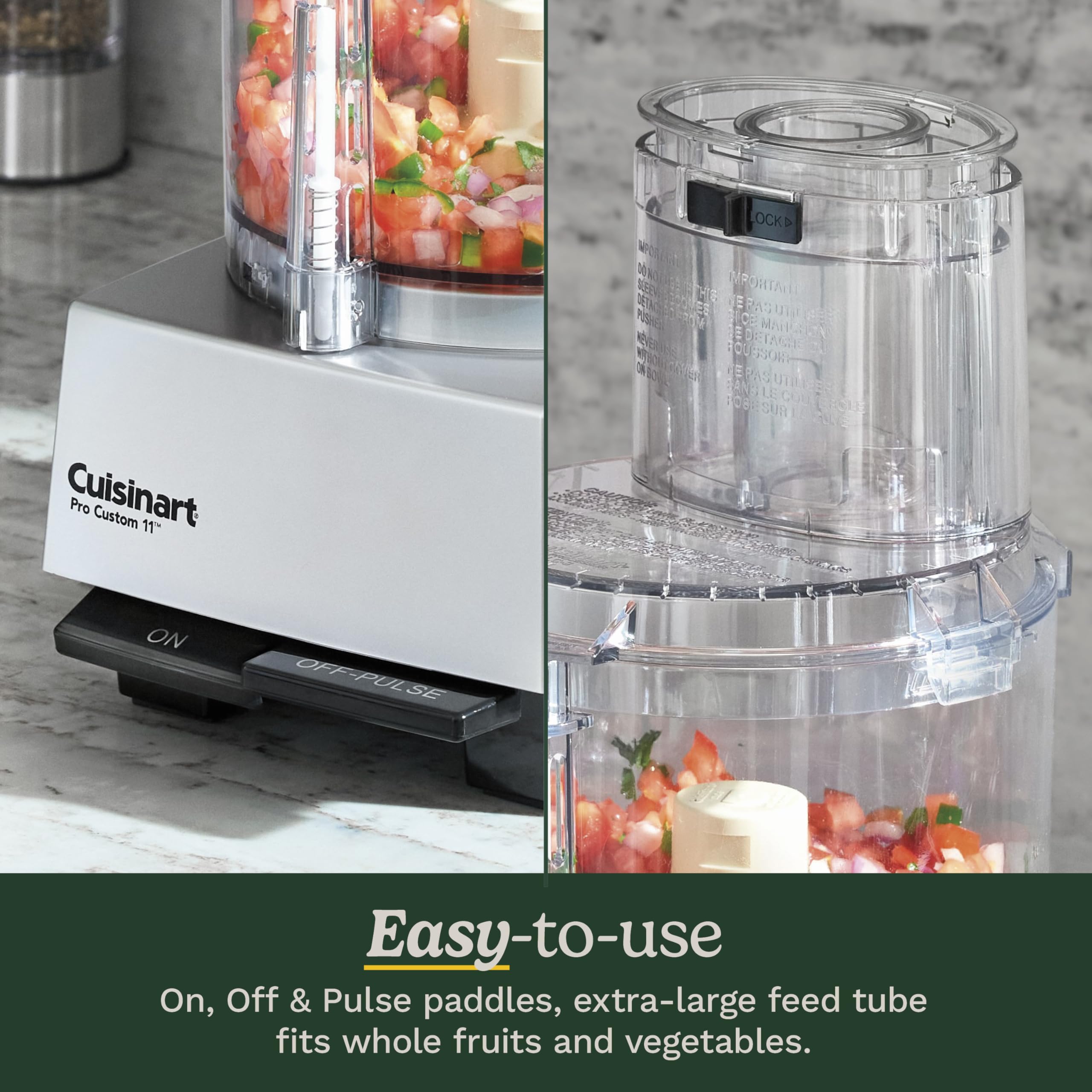 Cuisinart Food Processor, Dishwasher Safe 11-Cup Food Processor with Slicing & Shredding Discs, Cuisinart Pro Custom 11 Stainless Steel Electric Chopper & Kitchen Food Processor, Chrome, DLC-8SBCYP1