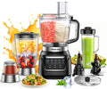 HoninJoy All-in-One Blender & Food Processor, 10-in-1 Professional Blender for Smoothies, Ice Crushing, Dough Making, Chopping, Grinding, Slicing & Shredding, Dishwasher Safe for Kitchen & Home Use