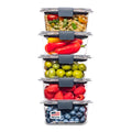 Rubbermaid Brilliance BPA-Free Food Storage Containers Multi Pack, 1.3 Cup Plastic Containers with Lids, 5 Pack, Leak Proof, Microwave & Dishwasher Safe