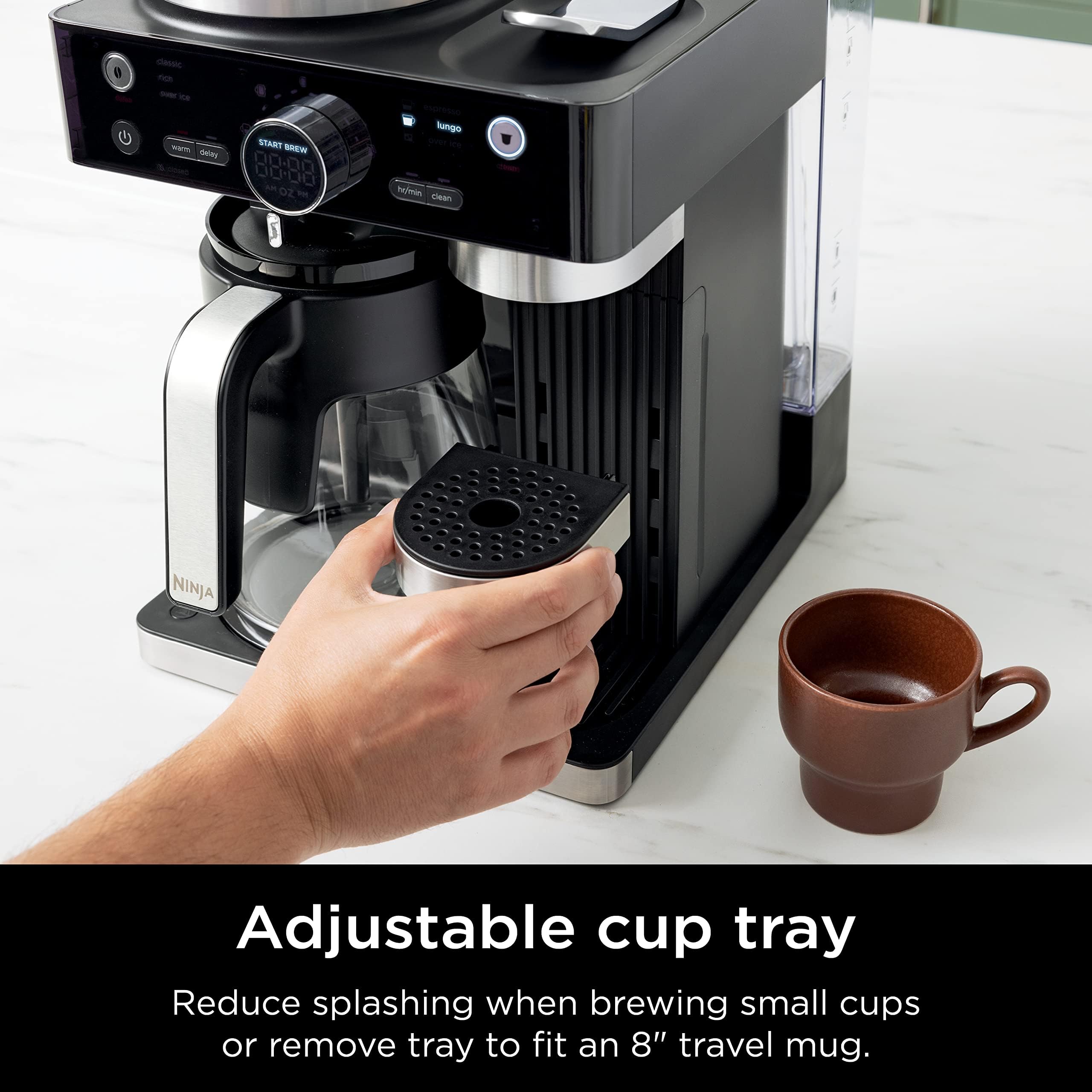 Ninja Espresso & Coffee Maker & Barista System, 3 Espresso Brew Styles, Single-Serve Coffee & Nespresso Capsule Compatible, Built-in Frother, Espresso, Cappuccino & Latte Maker, Black, CFN601