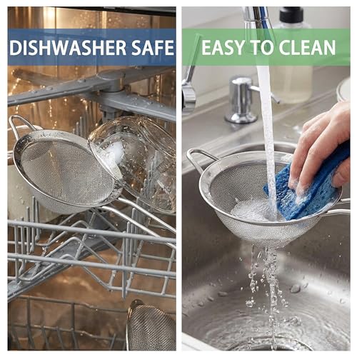 9 Pack Fine Mesh Strainer, OLULU Stainless Steel Cocktail Strainer Set with Handle for Tea, Coffee, Juice – Dishwasher Safe - My Kitchen Products
