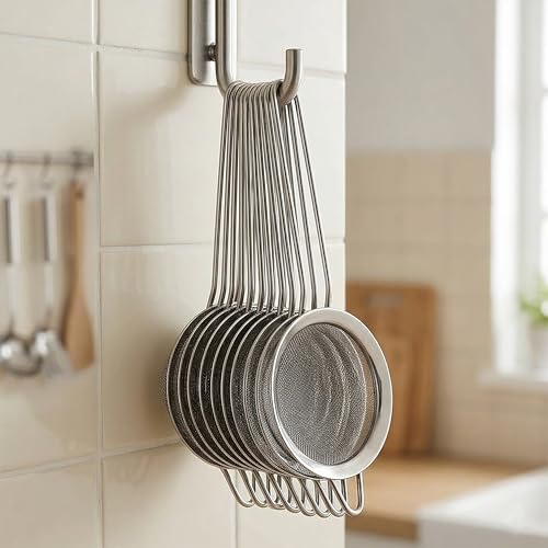9 Pack Fine Mesh Strainer, OLULU Stainless Steel Cocktail Strainer Set with Handle for Tea, Coffee, Juice – Dishwasher Safe - My Kitchen Products