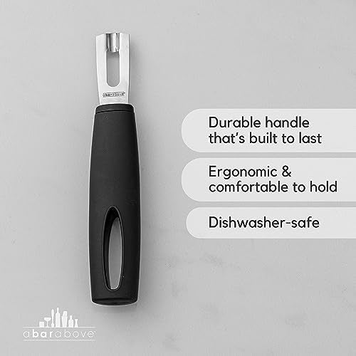 A Bar Above Black Handle Stainless Steel Channel Knife, Chef-Grade Citrus Garnish Tool, Zester and Fruit Peeler for Cocktails, Culinary Presentation, and Kitchen Use - My Kitchen Products
