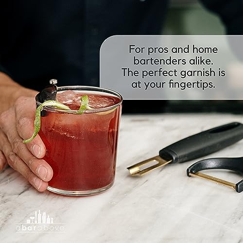 A Bar Above Black Handle Stainless Steel Channel Knife, Chef-Grade Citrus Garnish Tool, Zester and Fruit Peeler for Cocktails, Culinary Presentation, and Kitchen Use - My Kitchen Products