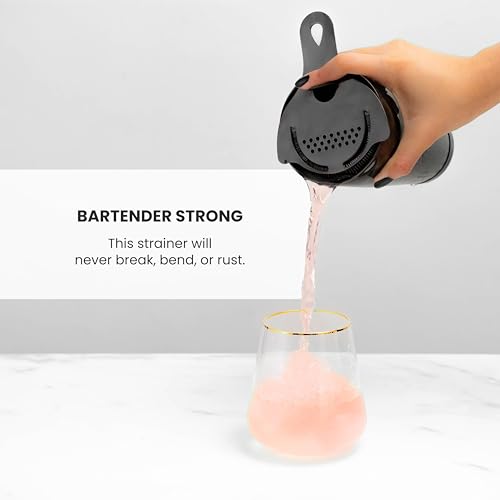 A Bar Above Black Hawthorne Strainer Cocktail, Bar Strainer Cocktail, with High-Density Spring, Mirrored Drink Strainer, Cocktail Strainer, for Boston Shakers and Mixing Glasses - My Kitchen Products
