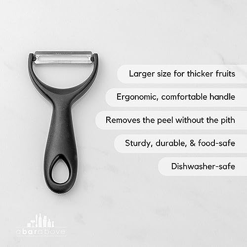A Bar Above Gold Citrus Peeler, Stainless Steel Fruit Peeler for Garnishes, Cocktail Twists, Comfortable Grip Peeling Tool for Oranges, Lemons, Limes, Bartender Accessory, Kitchen Essentials, Silver - My Kitchen Products