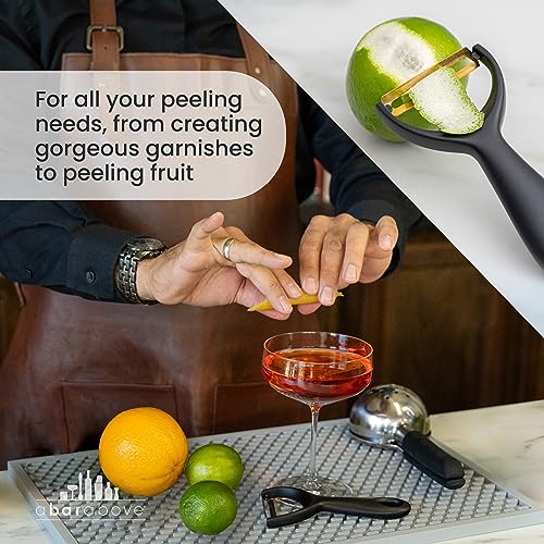 A Bar Above Gold Citrus Peeler, Stainless Steel Fruit Peeler for Garnishes, Cocktail Twists, Comfortable Grip Peeling Tool for Oranges, Lemons, Limes, Bartender Accessory, Kitchen Essentials, Silver - My Kitchen Products