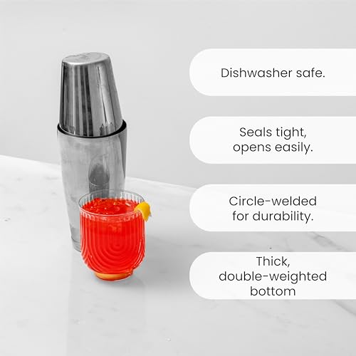 A Bar Above Professional Boston Shakers Set 18 oz Weighted and Unweighted Stainless Steel Cocktail Shaker Set for Bartenders, Premium 304 Steel Bar Shaker, Essential Bartending Tools for Mixing Drinks - My Kitchen Products