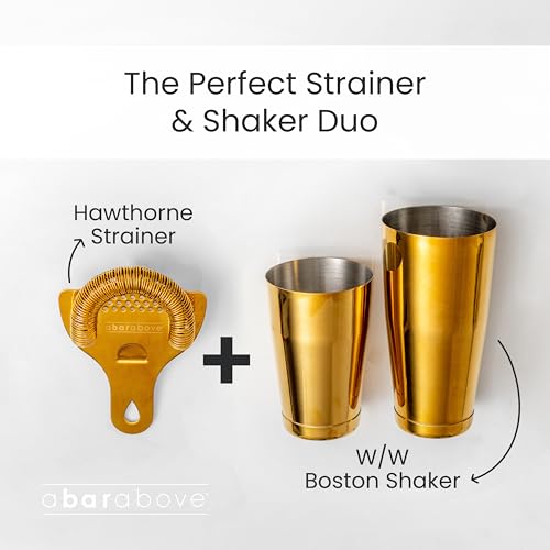 A Bar Above Professional Boston Shakers Set 18 oz Weighted and Unweighted Stainless Steel Cocktail Shaker Set for Bartenders, Premium 304 Steel Bar Shaker, Essential Bartending Tools for Mixing Drinks - My Kitchen Products