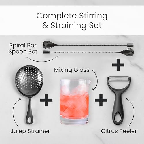 A Bar Above Stainless Steel Julep Strainer, 304 Metal Cocktail Sieve for Spirit-Forward Drinks, Rounded Handle Bartender Tool for Mixing Glasses and Shakers, Professional-Grade Drink Strainer - My Kitchen Products