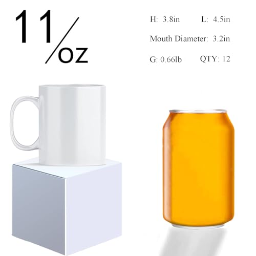 ABBSH Sublimation Mugs, Sublimation White Coffee Mugs Tazas Para Sublimacion Blank 11 OZ With Box for for Coffee, Soup, Tea, Milk, Latte, Hot Cocoa Set of 12 - My Kitchen Products