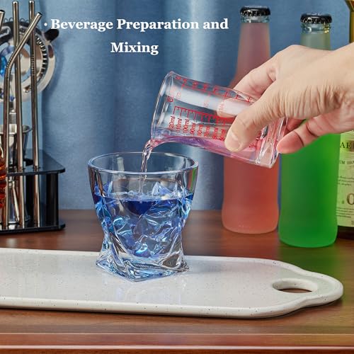 Ackers 4oz Glass Measuring Cup – Shot Glass with Ounce,Ml,Cups Markings for Kitchen & Bar(Red Line) - My Kitchen Products