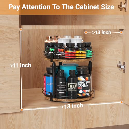 Across-Star Lazy-Susan-Organizer-Spice-Rack, Rotating Spice Organizer For Cabinet Pantry, Seasoning Holder Spice Shelf With Adjustable Height, Kitchen Counter Shelf Countertop Organizer - My Kitchen Products