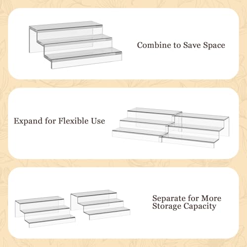 Adjustable Acrylic Can Rack Organizer for Pantry, 3 Tier Expandable Canned Storage Holder, Soda Can Dispenser Shelf Holds Up to 24 Cans, Clear Canned Display for Cabinet & Countertop (Patent Pending) - My Kitchen Products