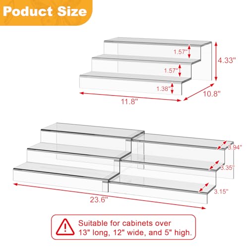 Adjustable Acrylic Can Rack Organizer for Pantry, 3 Tier Expandable Canned Storage Holder, Soda Can Dispenser Shelf Holds Up to 24 Cans, Clear Canned Display for Cabinet & Countertop (Patent Pending) - My Kitchen Products