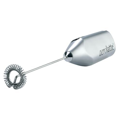 Aerolatte Steam-Free Milk Frother, Satin Finish, 18/8 Stainless Steel Whisk, BPA-Free Plastic Housing, Batteries Included - My Kitchen Products