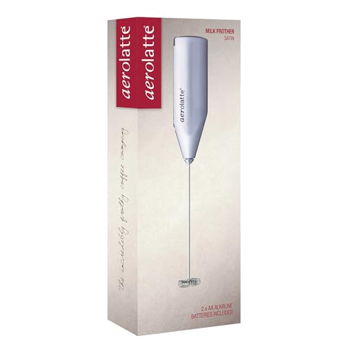 Aerolatte Steam-Free Milk Frother, Satin Finish, 18/8 Stainless Steel Whisk, BPA-Free Plastic Housing, Batteries Included - My Kitchen Products