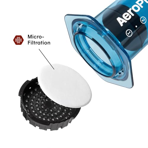 AeroPress Clear Blue Coffee Press - All-in-One French Press, Pour-Over & Espresso Style Manual Brewer, 2 Min Brew for Less Bitterness, More Flavor, Small Portable Coffee Maker, Travel & Camping - My Kitchen Products