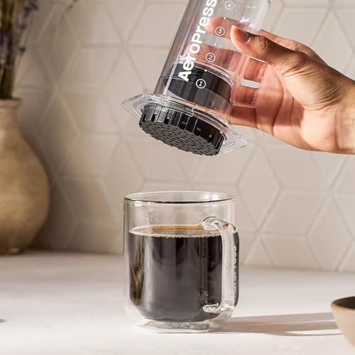 AeroPress Clear Coffee Press - All-in-One French Press, Pour-Over & Espresso Style Manual Brewer, 2 Min Brew for Less Bitterness, More Flavor, Small Portable Coffee Maker, Travel & Camping - My Kitchen Products