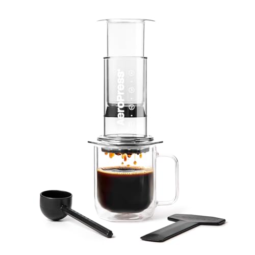 AeroPress Clear Coffee Press - All-in-One French Press, Pour-Over & Espresso Style Manual Brewer, 2 Min Brew for Less Bitterness, More Flavor, Small Portable Coffee Maker, Travel & Camping - My Kitchen Products
