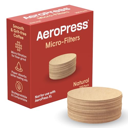 AeroPress Coffee Maker Natural Paper Micro-Filters – Round Replacement Coffee Filters, Unbleached, Compostable Paper Filters, Fits Standard Size AeroPress Coffee Makers, 200 Count - My Kitchen Products