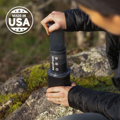 AeroPress Go, Extra Small Portable Coffee Maker Kit, Travel, Hiking & Camping, All-in-One French Press, Pour-Over & Espresso Style Manual Brewer, 2 Min Brew Makes a Less Bitter, More Flavorful Cup - My Kitchen Products