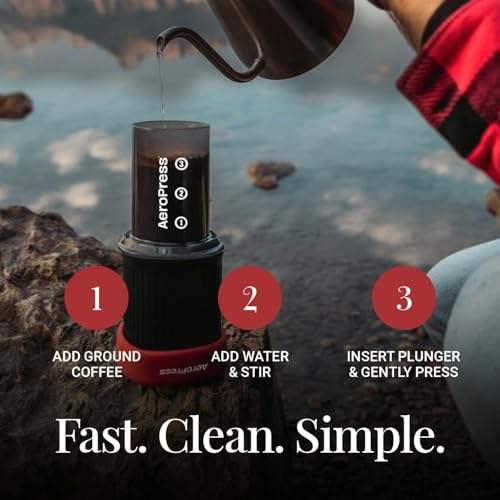 AeroPress Go, Extra Small Portable Coffee Maker Kit, Travel, Hiking & Camping, All-in-One French Press, Pour-Over & Espresso Style Manual Brewer, 2 Min Brew Makes a Less Bitter, More Flavorful Cup - My Kitchen Products