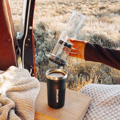 AeroPress Go Plus, Small Portable Coffee Maker Kit, Travel, Camping & Office, All-in-One French Press, Pour-Over & Espresso Style Manual Brewer, 2 Min Brew for Less Bitterness, More Flavor, Black - My Kitchen Products