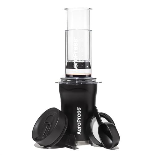 AeroPress Go Plus, Small Portable Coffee Maker Kit, Travel, Camping & Office, All-in-One French Press, Pour-Over & Espresso Style Manual Brewer, 2 Min Brew for Less Bitterness, More Flavor, Black - My Kitchen Products