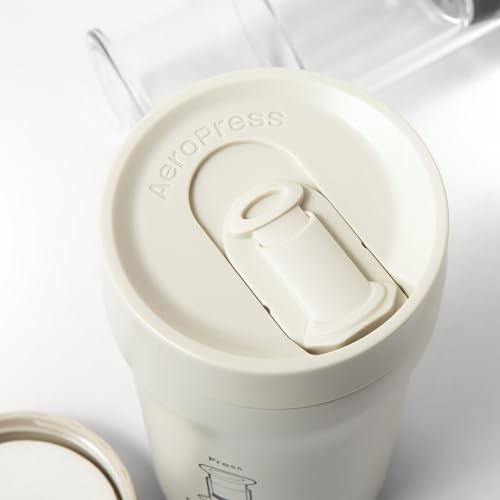 AeroPress Go Plus, Small Portable Coffee Maker Kit, Travel, Camping & Office, All-in-One French Press, Pour-Over & Espresso Style Manual Brewer, 2 Min Brew for Less Bitterness, More Flavor, Cream - My Kitchen Products