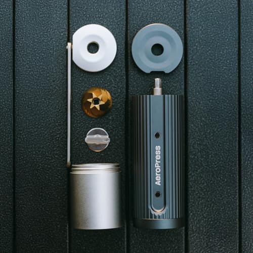 AeroPress Manual Coffee Grinder – Portable Hand Burr Grinder with Titanium-Coated Conical Burrs, 60 Grind Settings, Compact Travel Coffee Bean Grinder for AeroPress, Espresso, French Press, Moka Pot - My Kitchen Products