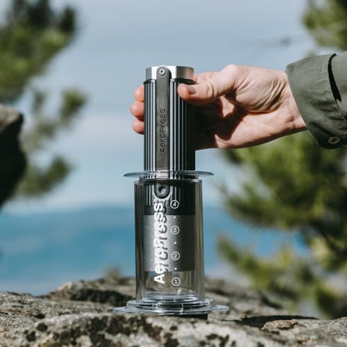 AeroPress Manual Coffee Grinder – Portable Hand Burr Grinder with Titanium-Coated Conical Burrs, 60 Grind Settings, Compact Travel Coffee Bean Grinder for AeroPress, Espresso, French Press, Moka Pot - My Kitchen Products