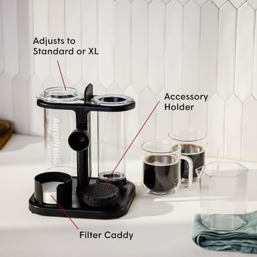 AeroPress Organizer Stand, Durable Coffee Bar Station and Compact Storage Solution Fits Every AeroPress Manual Coffee Maker (Except Premium and Go) - My Kitchen Products