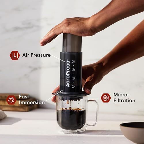AeroPress Original Coffee and Espresso-style Maker, Barista Level Portable Coffee Maker with Chamber, Plunger, & Filters, Quick Coffee and Espresso Maker - My Kitchen Products